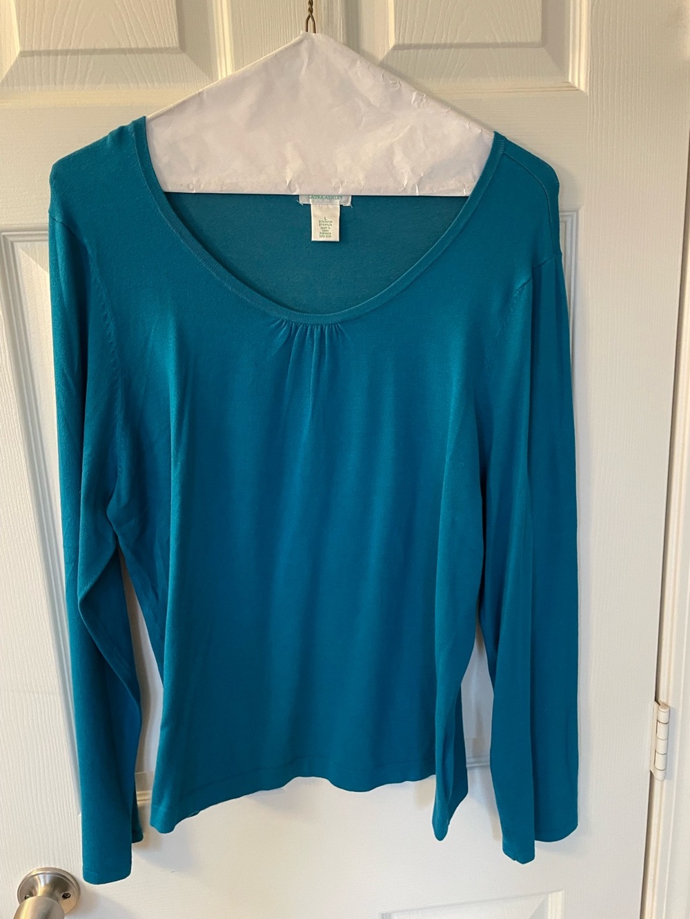 Laura Ashley size L teal sweater